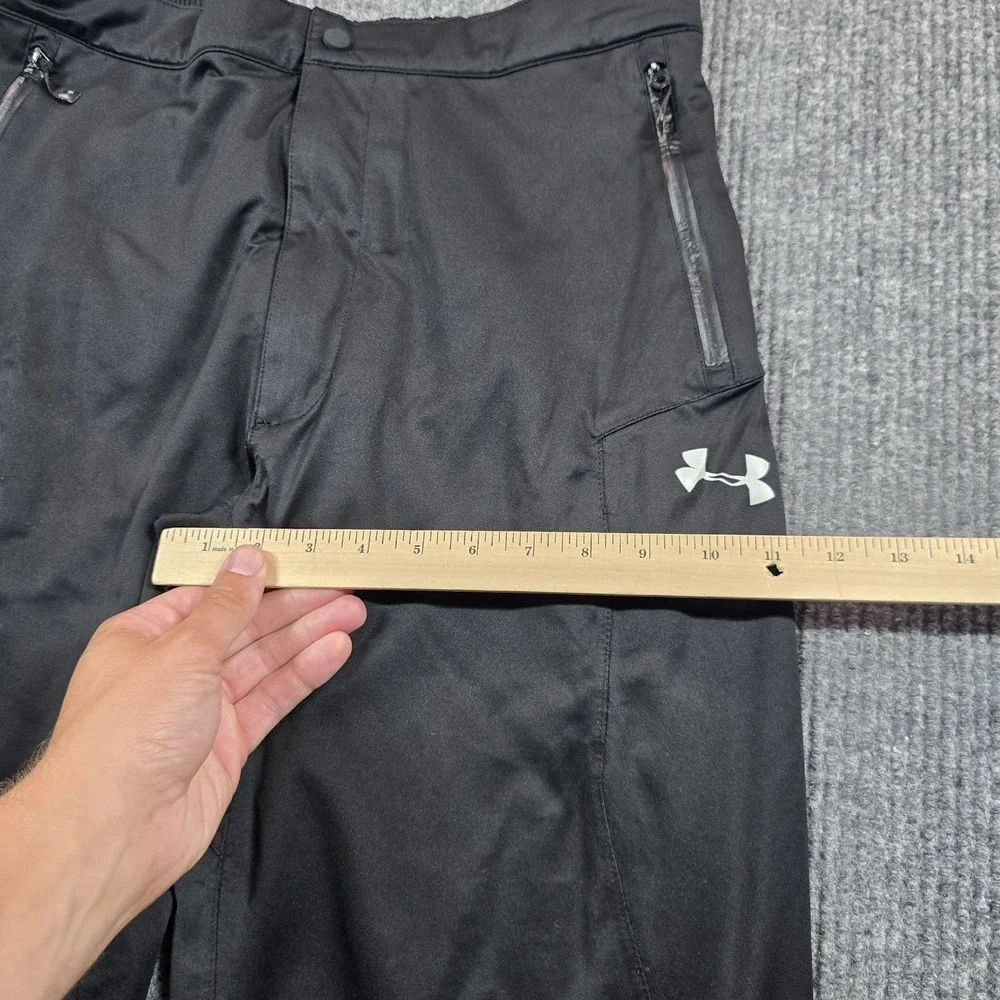 Under Armour Pants Mens Large Black Windbreaker Relaxed Fit Elastic Waist - Picture 9 of 12